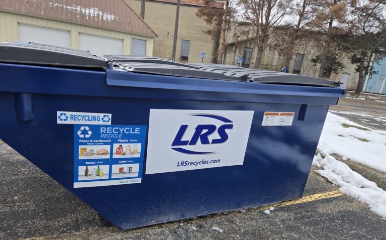 The Blissfield location for Lenawee County's recycling dropoff pilot program is pictured in a photo from December. (Photo courtesy of Lenawee County Solid Waste)