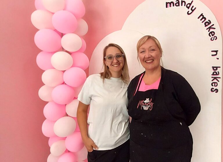Breanna McPhail and Mandy Andrews own Mandy Makes N’ Bakes in downtown Adrian. (Photo by Julie C. Clemes)